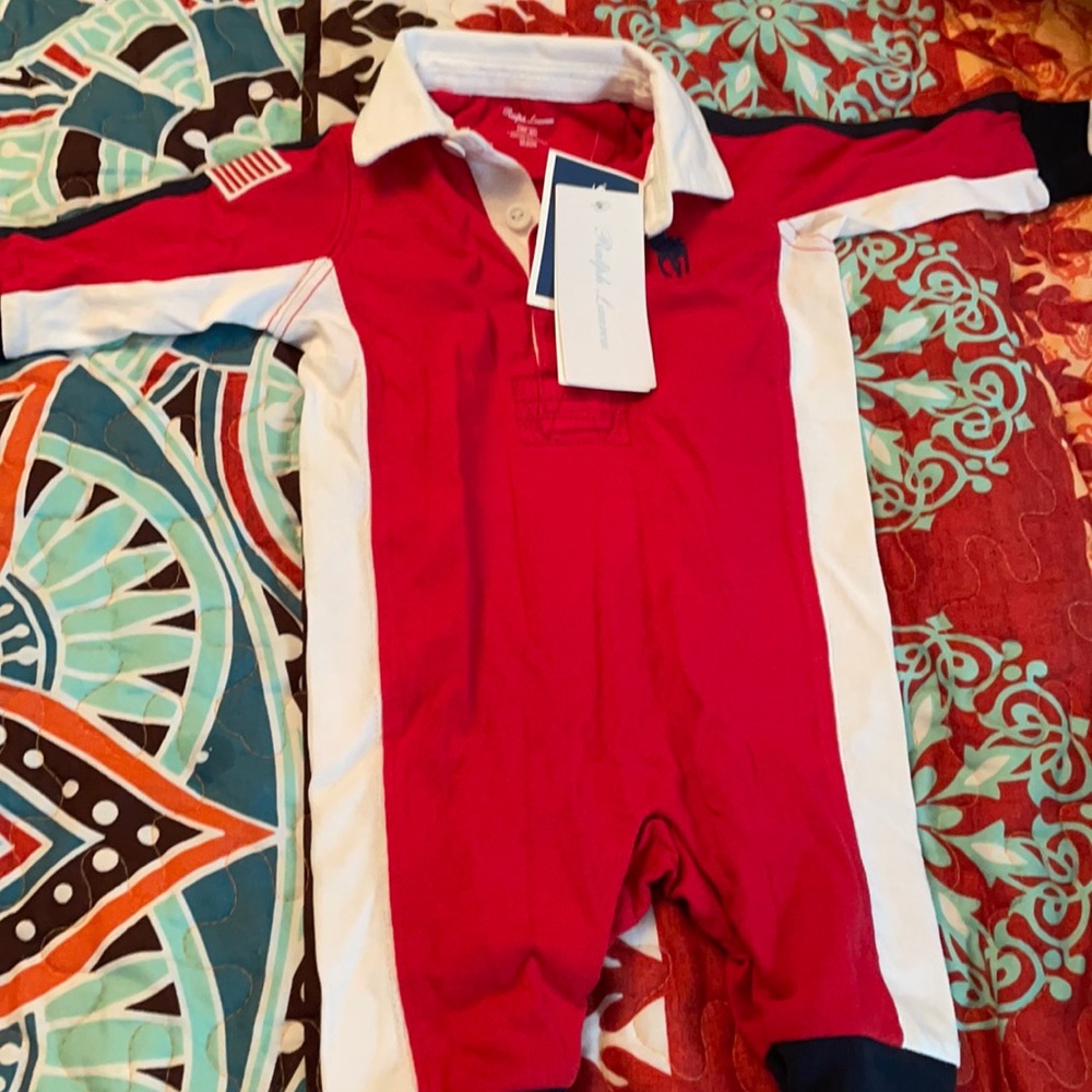 Ralph Lauren Baby Boy 3 month long sleeve Onsie